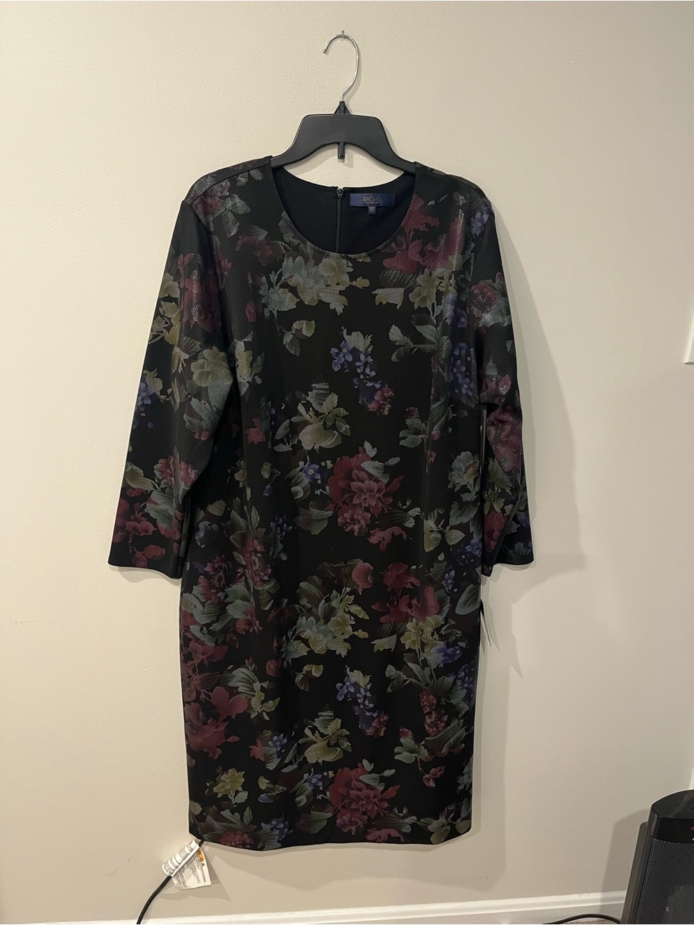 NWT Rachel ROY Floral Sheath Dress Black Muted Floral Print 20W